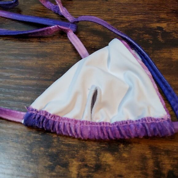VELOUR Purple Ombre String Bikini Swimsuit Swim Small - Picture 5 of 8